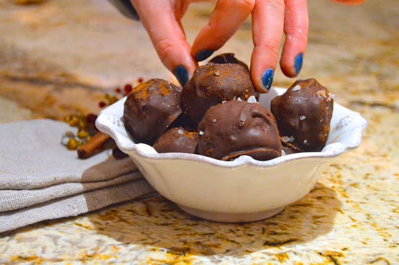 No Bake Chocolate Truffle in Fingers